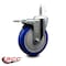 Service Caster 5'' Blue Poly Wheel Swivel 7/16'' Stem Caster with Total Lock Brake SCC-GRTTL20S514-PPUB-BLUE-716138 - alternate 3